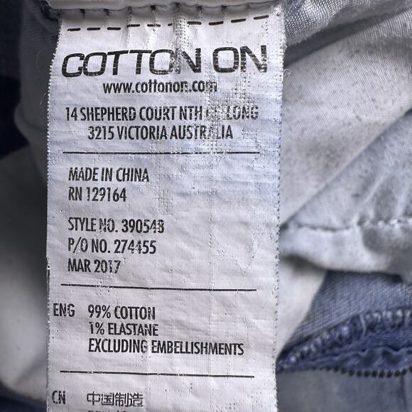 91 Cotton On Crop Slim Leg‎ Jeans Womens 30 Mid Rise Distressed Stretch Denim - Picture 14 of 16